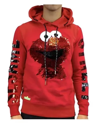 X DEKRYPTIC Elmo Sweatshirt Sequin Hoodie Long Sleeve Sesame Street Small  Red • $59.99