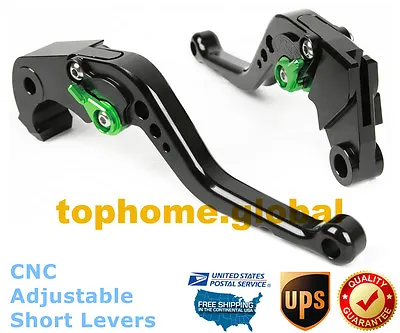 For Kawasaki ZX6R ZX636 Z1000 2007-2018 Short Clutch Brake Levers CNC Black US • $30.02