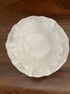 Vietri White Lace Incanto Soup Cereal Bowl Made In Italy Chocolate Clay 7.5” • $51