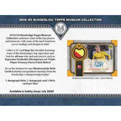 2019-20 Topps Bundesliga Museum Collection Soccer Hobby Box Factory Sealed • $1348.59