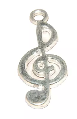 Music Treble Clef Charm Tibetan Silver J1271 • $6.49