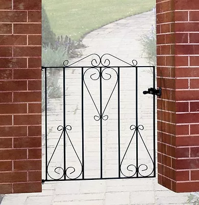 Classic Metal Scroll Garden Gates 838mm - 991mm GAP X 914mm H Wrought Iron Style • £93.60