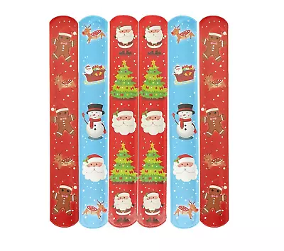 10 X Christmas Snap Bracelets Kids Wrist Slap Bands Party Bag Filler Toy Gift • $5.04