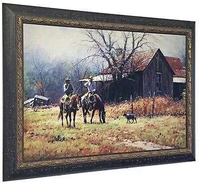 BRUSH COUNTRY COWBOYS Martin Grelle CANVAS Framed S/N LE W/coa Western Art • $299.99