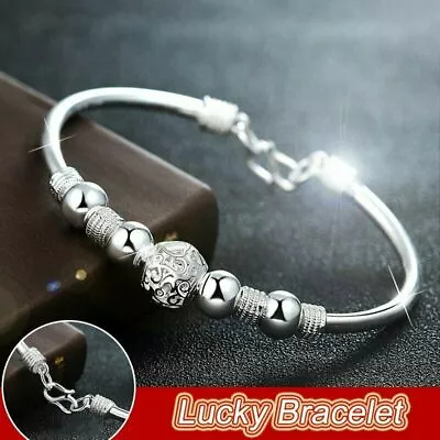 Elegant 925 Sterling Silver New Fashion 2.5  Diameter Charm Bracelet Bangle Cuff • $15.74