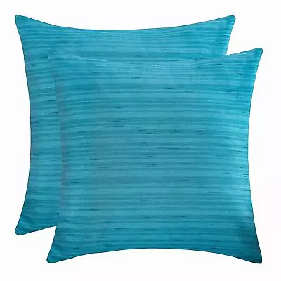 Light Blue Throw Pillow Covers Faux Silk 18x18 Inch Pack Of 2 • $33.98