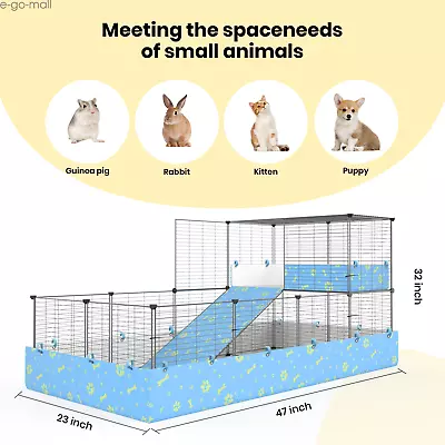 Guinea Pig Playpen C&C Cages Small Animal Loft Fence Habitat+ Waterproof Bottom • $70.99