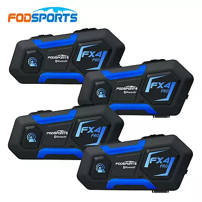 FX4 Pro Motorcycle Helmet Intercom Bluetooth Headset 1000m 4-way Communication • $70.99