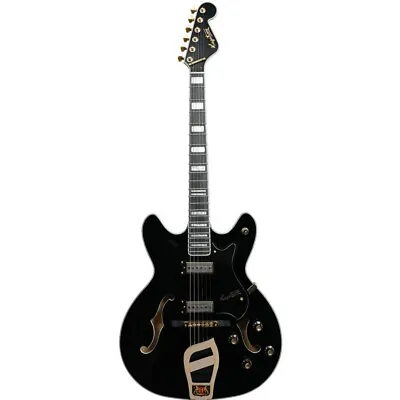 HAGSTROM '67 VIKING II Classic Reissue Black Gloss Hollowbody Electric Guitar • $1349.99