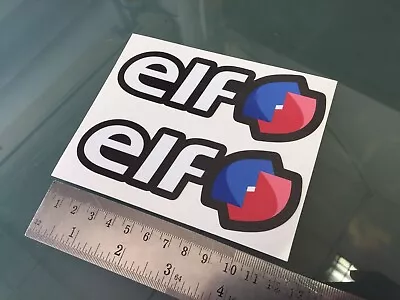 ELF Fuel / Oil Logo Motorcycle Sponsor Fairing Decals Stickers (120mm X 45mm) X2 • $6.31