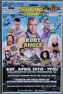 Autographed Wrestling Poster - Kurt Angle NZO Starks Hobbs Hardy & More AEW WWE • $45