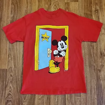 Vintage Mickey Mouse Shirt Adult Medium Acting Room Pose Made USA 90s • $24.95