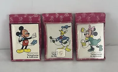 Vintage Lot Of 3 Walt Disney Mickey & Minnie Mouse Telephone And Address Books • $13.19