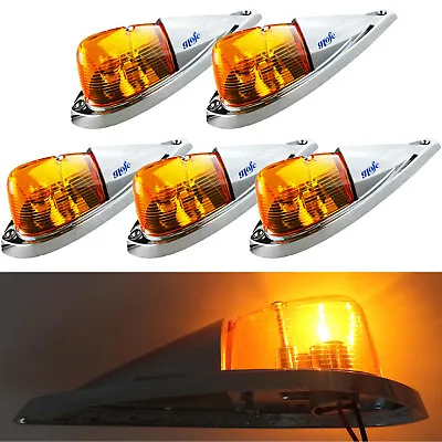 Teardrop Roof Light Semi Trailer Truck Clearance Universal Amber Cab Marker 5x • $40.23