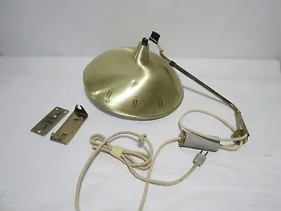 Mid Century Modern Vintage Gold Metal Atomic Saucer Hanging Lamp 14  • $99.95