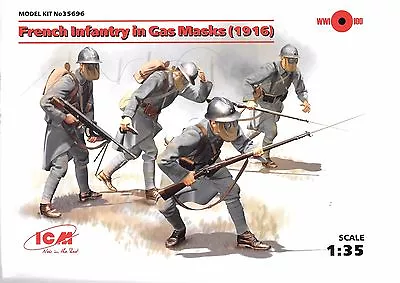 ICM French Infantry (1916) In Gas Masks WWI Figures In 1/35 35 696 ST • $25.43