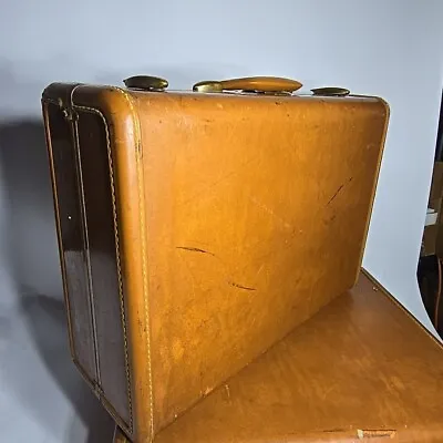 1950s Samsonite Streamlite Hard Shell Faux Leather Luggage Suitcase 21 X 15 X 7 • $107.90