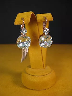 MARIANA EARRINGS SWAROVSKI CRYSTALS SKY BLUE CLEAR ROSE GOLD PL Gift Valentine's • $53