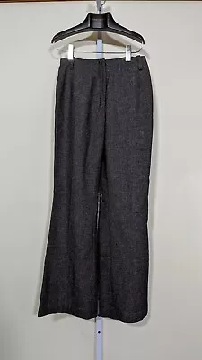 A Detacher To Be Detached High Waist Charcoal Silk Wool Flare Leg Trousers USA • $79.99