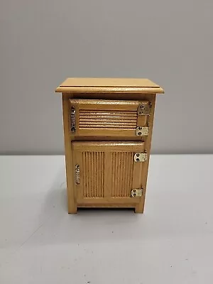 Vintage Dollhouse Miniature Primative Kitchen Icebox Wooden Oak  • $13