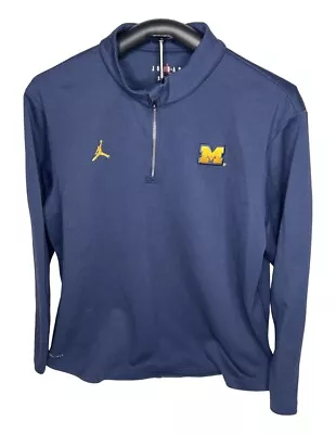 Michigan Wolverines Sweatshirt Men’s. XXL Blue Nike Dri Fit Jumpman Jordan Logo • $29.49