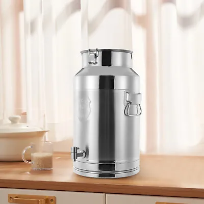 Stainless Steel Milk Churn Can Jug Canister With Lid Milk Liquid Storage 28L/35L • $99