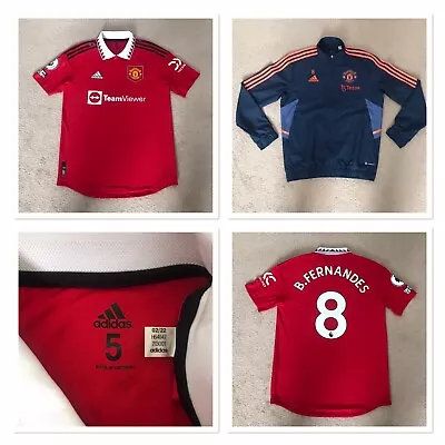 Adidas￼ Manchester United Player Issue Worn Home Football Shirt + Jacket  Size 5 • £180