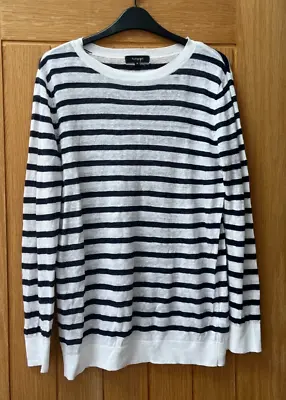 £0.99 • Buy Marks & Spencer Autograph Womens Lightweight Nautical Striped Sweater Top Uk 14