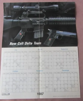 1987 Colt Poster Color Calendar New Colt Delta Team + Old Time Cowboys • $25