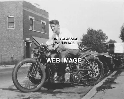 1933 Hillclimb Racing Harley Davidson Motorcycle Racer 8x10 Photo Harry Molenaar • $14.41