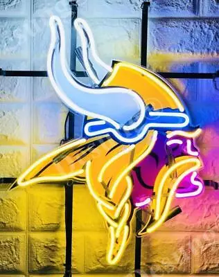 Minnesota Vikings 24 X20  Neon Light Sign Bar Lamp HD Vivid With Dimmer • $399.99