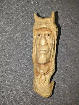 Wooden Carved American Indian W/animal Head-dress • $38.86