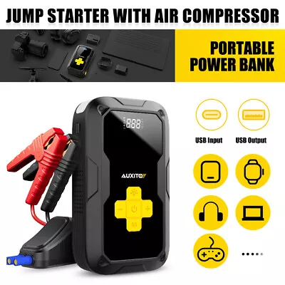 AUXITO Jump 3500A Starter Booster Jumper Power Bank Battery Charge LCD Display • $124.99