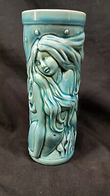 Orchids Of Hawaii R99 Japan Blue Glazed Ceramic Mermaid Vase • $9.99