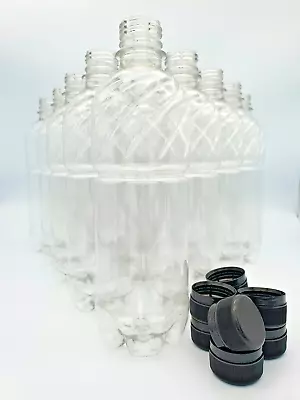 Clear Plastic 500ml Twist PET Screw Cap Drinks Bottles Cordial Home Brew X 50 • £27.05