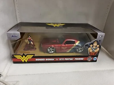 Jada 1/32 Scale DC Wonder Woman Figure & 1972 Pontiac Firebird Diecast Car  New • £11.99