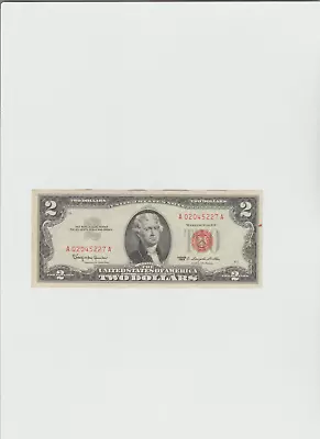 Vintage Two Dollar 1963 $2 United States Note Jefferson Red Seal Usn • $14.50