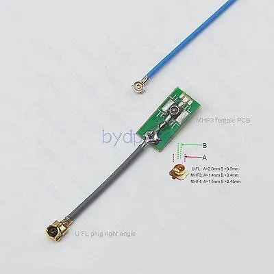 MHF3 MHF 3 Female PCB To U.FL Plug Right Angle 1.13mm Pigtail Jump Cable IPX DIY • $3.15