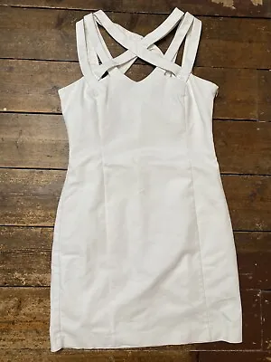 Mango Suit Women’s White Strappy Dress Bodycon Pencil Size Large 12  • £6