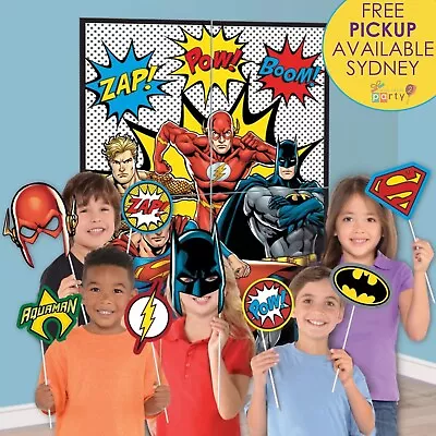 $16.99 • Buy Justice League Party Supplies Scene Setter 12 Photo Booth Props Birthday Banner
