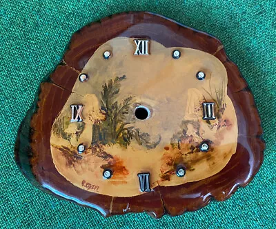 Vintage Mushroom Wood Wall Clock Lacquer Wood Retro Hippie Boho USA 60/70s • $24.99