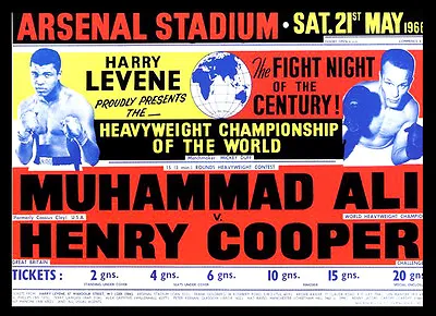 -A3 Size- Muhammad Ali Vs Henry Cooper 1966 Wall Home Poster Print Art - #02  • £4.27