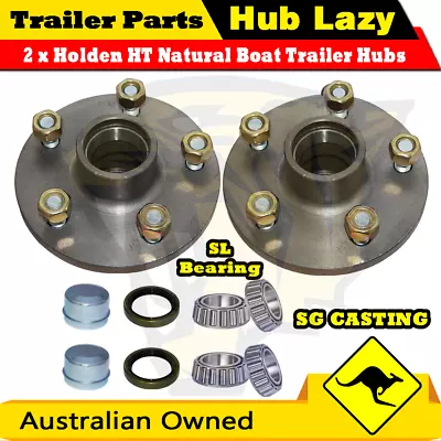 Trailer Hubs Holden HT 5 Stud Wheel Lazy Hub SL Bearing Kit Complete SG Casting • $57