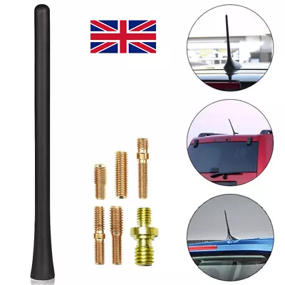 Universal Car Antenna Mast DAB FM Radio 18.5cm Roof Mount BlackUK • £6.59