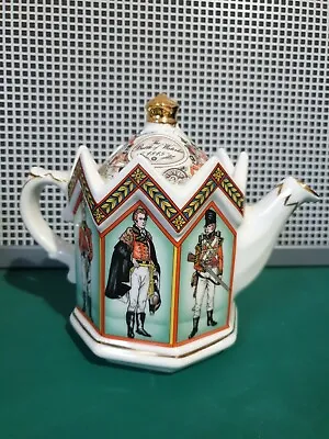 Vintage Battle Of Waterloo Ceramic Teapot Sadler Duke Of Wellington • £14.50