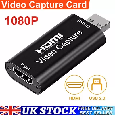 1080P HD Audio Video Capture Card 4K HDMI To USB 2.0 Video Capture Device UK • £6.99