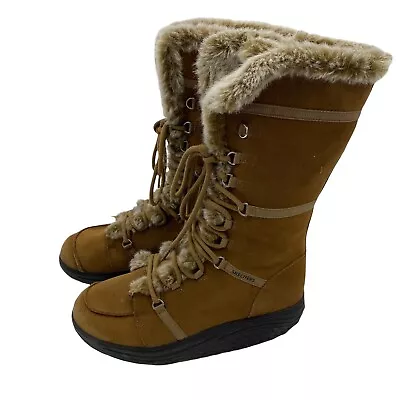 Skechers Shape Ups Boots Women's 9.5 Chestnut Faux Fur Leather Boots 11812 • $37.95