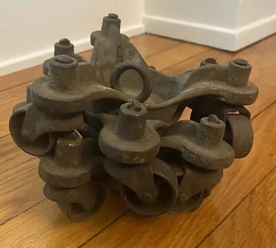 Set Of 4 Vintage Antique Cast Iron Heavy Duty Stove Piano Moving Casters Wheels • $99.95
