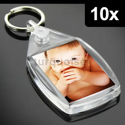 10x Clear Acrylic Blank Keyrings Key Fobs 35 X 24 Mm | Small Size Photo • £6.99