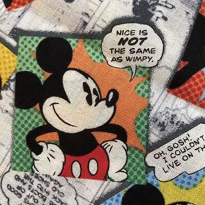 Mickey Mouse Comic Fabric Cotton Quilt Craft OOP Springs Creative 1 2/3 Yd X 43  • $12.95